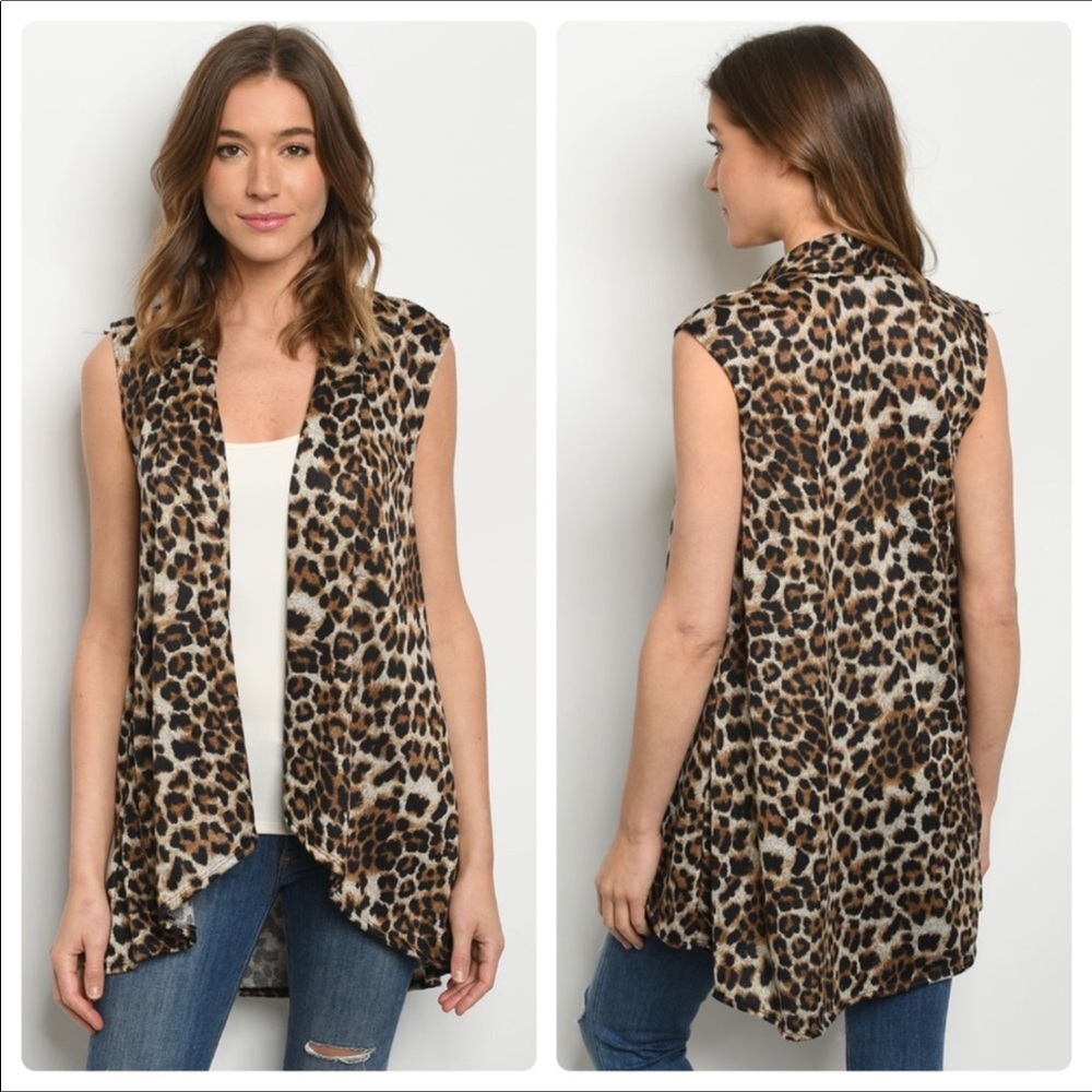 LAST ONE 💋Leopard Print Cardigan Vest - Picture 2 of 4